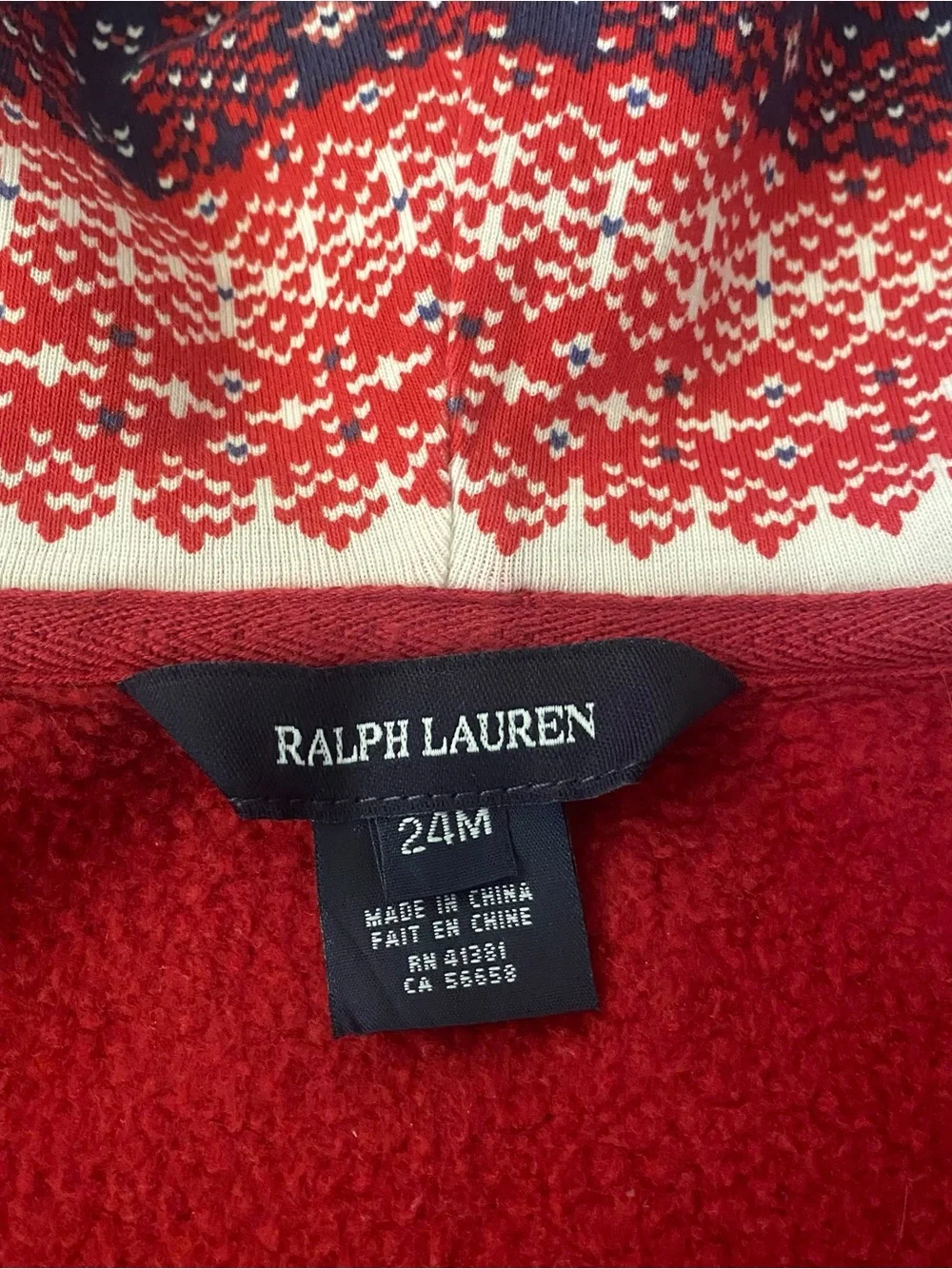 Ralph Lauren Deep Red Ruffle-Hem Hooded With Metal Buttons